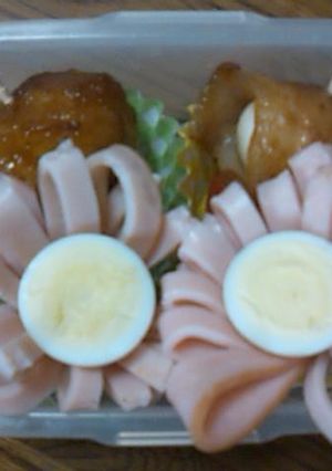 ハムでお花♪＆ウズラ卵の簡単肉巻-レシピのメイン写真