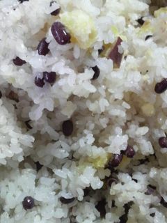 小豆とサツマイモの蒸しおこわ-レシピのメイン写真
