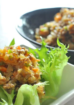 ☆挽肉レタス包み カレー味☆-レシピのメイン写真