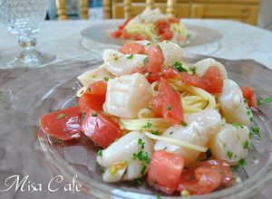 トマトとほたて貝柱の冷製パスタ-レシピのメイン写真