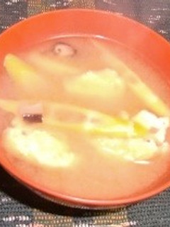 真竹とがんもどきの味噌汁-レシピのメイン写真