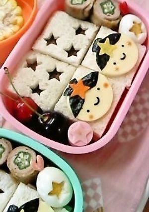キャラ弁★　七夕サンドイッチ弁当-レシピのメイン写真