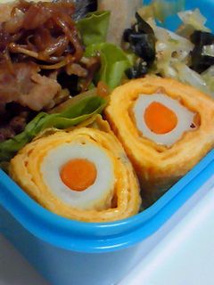 お弁当に*人参ちくわin♪卵焼き*-レシピのメイン写真