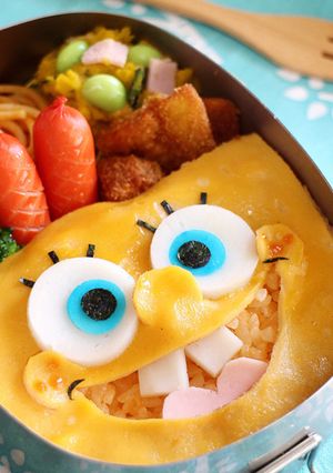 オムライスで＊スポンジボブキャラ弁-レシピのメイン写真