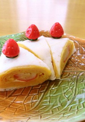 お弁当に♪玉子焼きの苺ショートケーキ♪-レシピのメイン写真