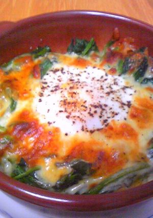 ◇ほうれん草の巣ごもりチーズ焼き◇-レシピのメイン写真