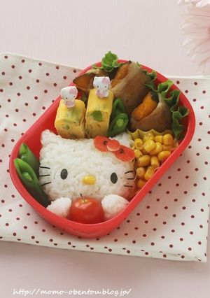 キャラ弁☆リンゴを持ったキティちゃん♪-レシピのメイン写真