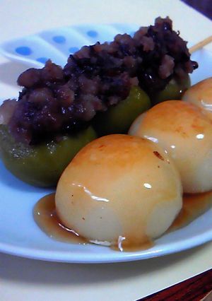 ヘルシー♪豆腐入り二色串だんご-レシピのメイン写真