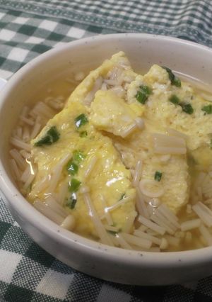 簡単　！　えのきあんかけ　蒸し豆腐-レシピのメイン写真