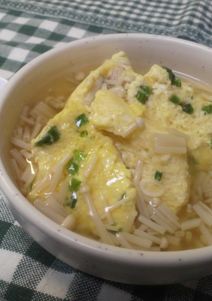 簡単　！　えのきあんかけ　蒸し豆腐-レシピのメイン写真