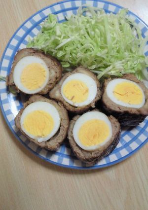 ハチミツで照り焼きスコッチエッグ-レシピのメイン写真