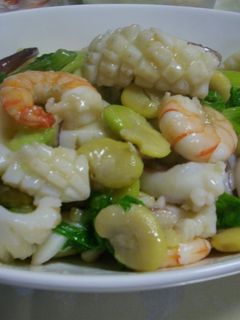 そら豆といかの中華炒め-レシピのメイン写真