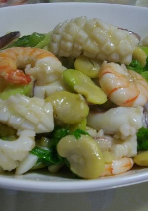 そら豆といかの中華炒め-レシピのメイン写真