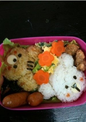 リスさん，しろくまさんキャラ弁！-レシピのメイン写真