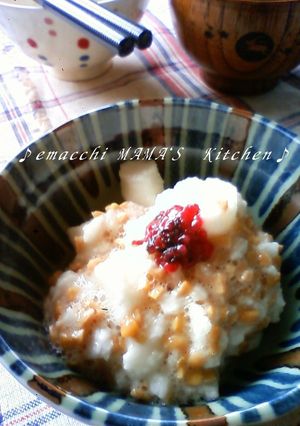 ✽ひき割り納豆と山芋✽～たたいて和えて～-レシピのメイン写真