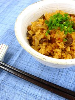 キムチとあさりの佃煮の炊き込みご飯-レシピのメイン写真