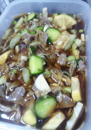 簡単★ズリの野菜たっぷりさっぱり漬け-レシピのメイン写真