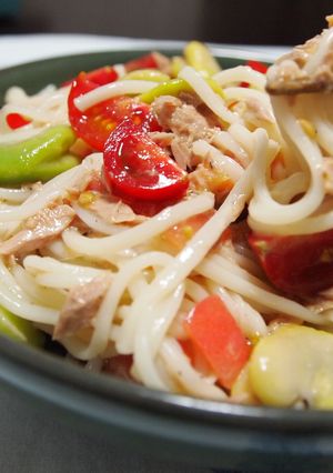 そら豆とトマトの冷やし麺-レシピのメイン写真