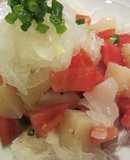 貝柱とトマトのサラダ♪新玉ねぎ添え～❤