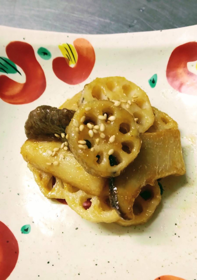 揚げ蓮根とえりんぎの甘辛和え-レシピのメイン写真