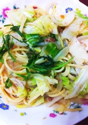 簡単☆おかかとキャベツの和風パスタ-レシピのメイン写真