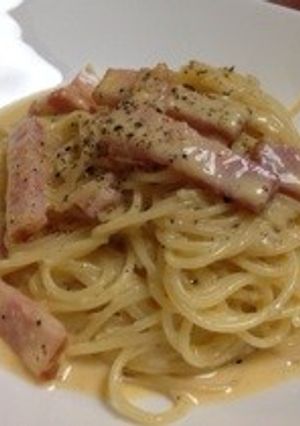 厚切りベーコンで！基本のカルボナーラ♪-レシピのメイン写真