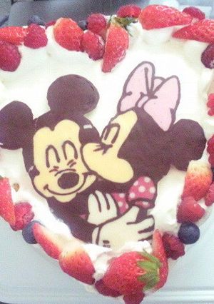 ミッキー＆ミニー＊ハートのキャラケーキ-レシピのメイン写真