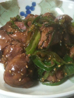 鳥レバとネギと胡麻炒め-レシピのメイン写真