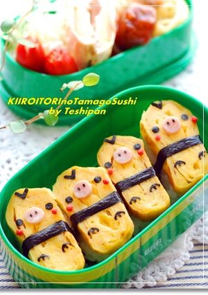 玉子寿司のキイロイトリのお弁当　キャラ弁-レシピのメイン写真