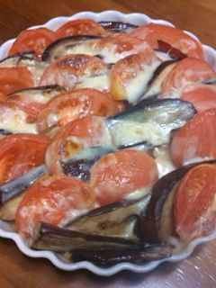夏野菜☆なすとトマトのチーズ焼き-レシピのメイン写真