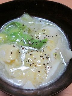 体が温まる☆レタスと豆腐の卵スープ-レシピのメイン写真