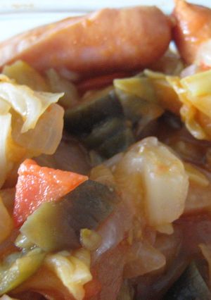 夏野菜とウィンナーのトマト煮込み-レシピのメイン写真