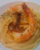 簡単！乾燥ポルチーニと海老のトマトパスタ