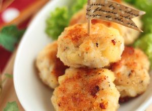 ざく切りチキンとチーズの丸め焼き♪-レシピのメイン写真