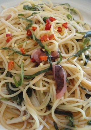 えのきと青シソの塩辛パスタ♪-レシピのメイン写真