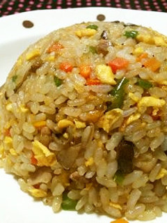 椎茸と野菜のチャーハン(わさび醤油味)-レシピのメイン写真
