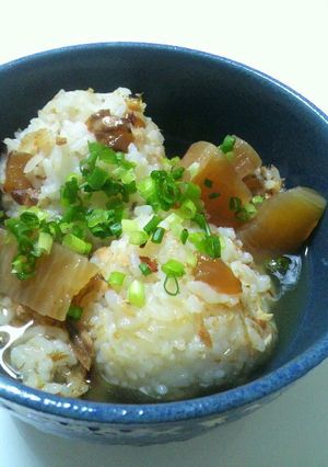 余ったぶり大根活用☆あんかけ焼おにぎり-レシピのメイン写真