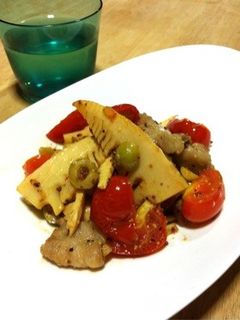 筍とトマトの粒マスタード炒め-レシピのメイン写真