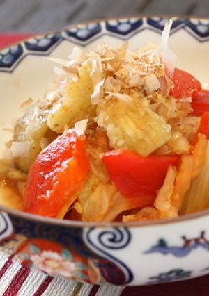焼きなすとキムチのピリ辛お浸し-レシピのメイン写真