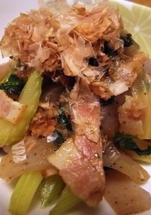 腹スッキリ☆ベーこんセロリ炒 おかか醤油-レシピのメイン写真
