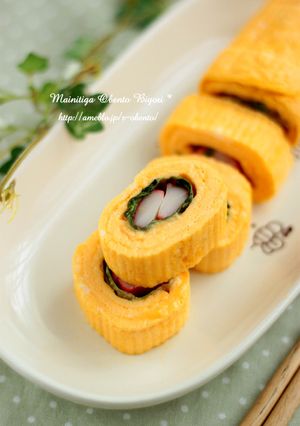 しなしなレタスでサラダ巻き風玉子焼き♪-レシピのメイン写真