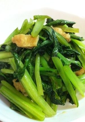 小松菜と油揚げの煮浸し風炒め-レシピのメイン写真