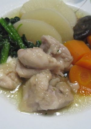 市販の白だしで野菜＆鶏モモのじぶ煮-レシピのメイン写真