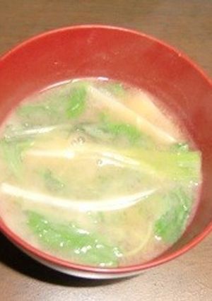白髪ねぎと水菜の味噌汁-レシピのメイン写真