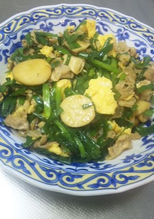 エリンギと豚ニラ玉の中華炒め彡-レシピのメイン写真