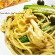 キノコと小松菜と塩昆布のパスタ☆