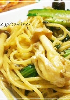 キノコと小松菜と塩昆布のパスタ☆-レシピのメイン写真