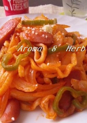 沖縄そばでナポリタン-レシピのメイン写真
