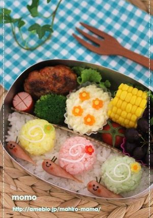 キャラ弁☆カラフルかたつむり♪-レシピのメイン写真