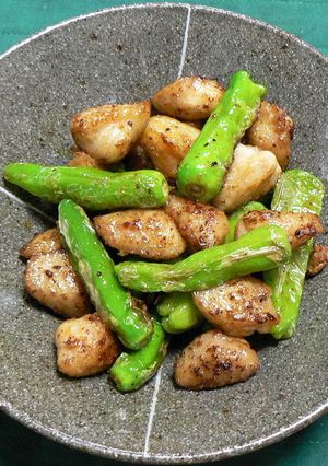 鶏三角とししとうの柚子胡椒風味炒めもの-レシピのメイン写真
